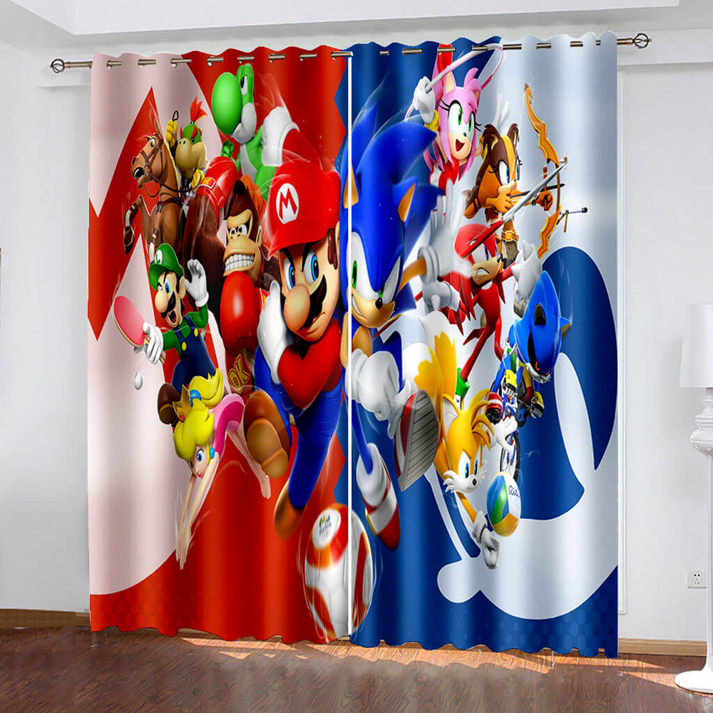 Super Mario Curtains Cosplay Blackout Window Drapes (Online Order Only)