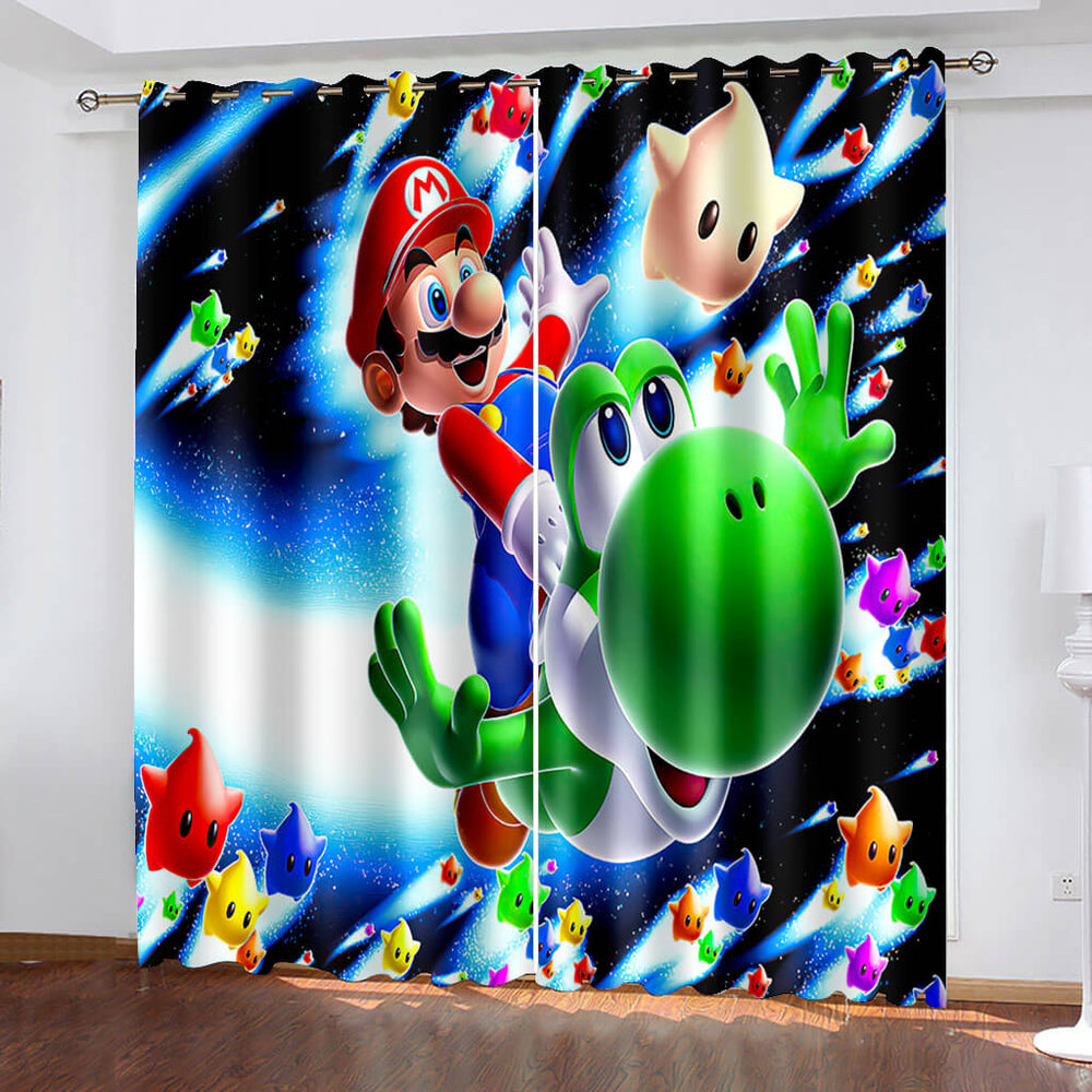 Super Mario Curtains Pattern Blackout Window Drapes (Online Order Only)