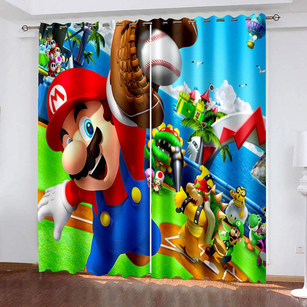 Super Mario Curtains Pattern Blackout Window Drapes (Online Order Only)