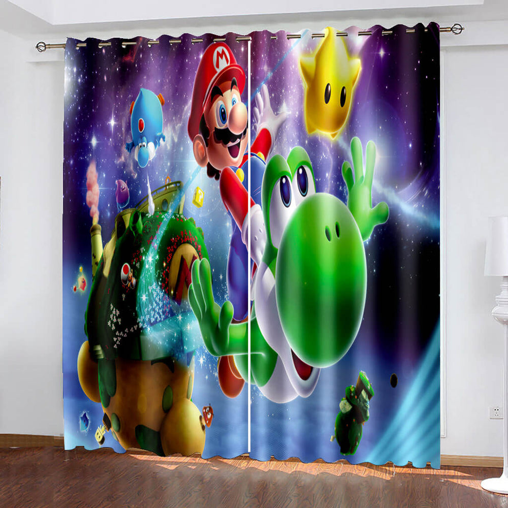 Super Mario Curtains Pattern Blackout Window Drapes (Online Order Only)