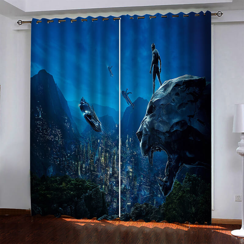 Superhero Black Panther Curtains Blackout Window Drapes (Online Order Only)