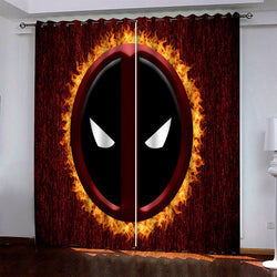 Superhero Deadpool Pattern Curtains Blackout Window Drapes (Online Order Only)