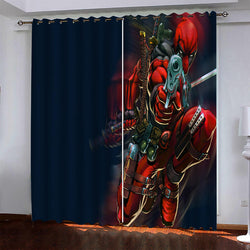 Superhero Deadpool Pattern Curtains Blackout Window Drapes (Online Order Only)