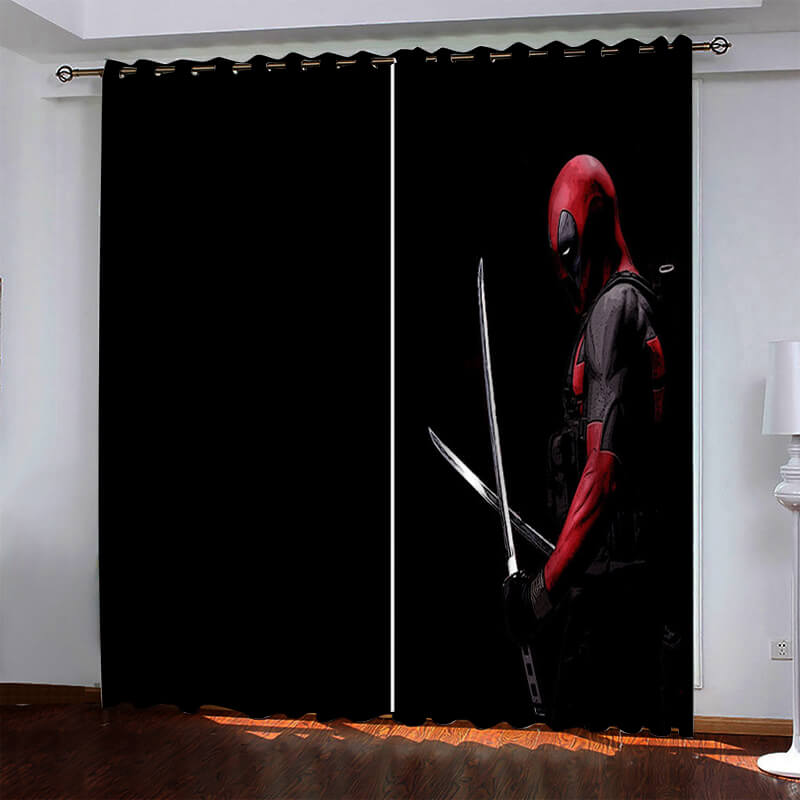 Superhero Deadpool Pattern Curtains Blackout Window Drapes (Online Order Only)