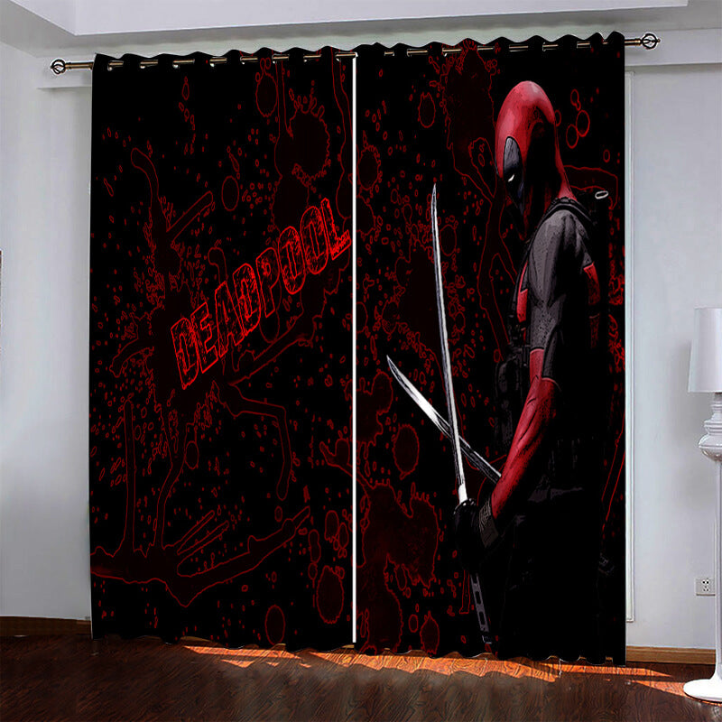 Superhero Deadpool Pattern Curtains Blackout Window Drapes (Online Order Only)