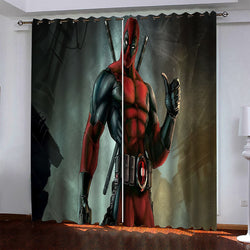 Superhero Deadpool Pattern Curtains Blackout Window Drapes (Online Order Only)