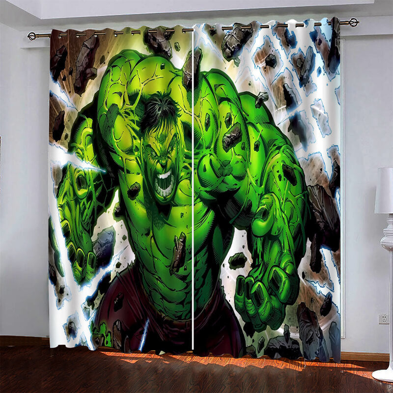 Superhero Hulk Pattern Curtains Blackout Window Drapes (Online Order Only)