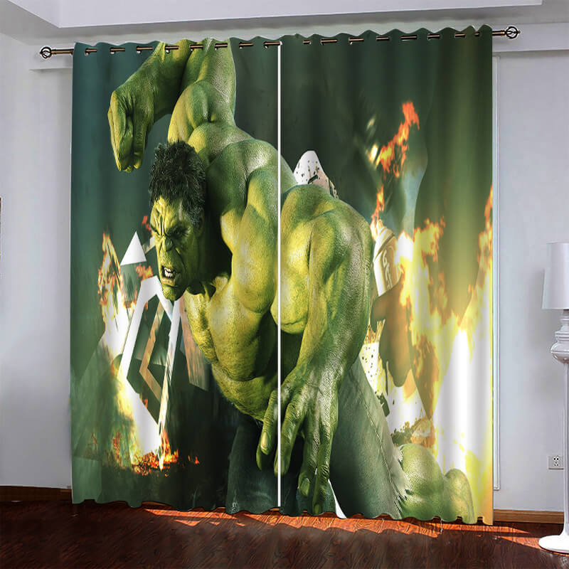 Superhero Hulk Pattern Curtains Blackout Window Drapes (Online Order Only)