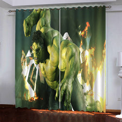 Superhero Hulk Pattern Curtains Blackout Window Drapes (Online Order Only)