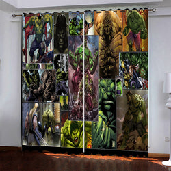 Superhero Hulk Pattern Curtains Blackout Window Drapes (Online Order Only)