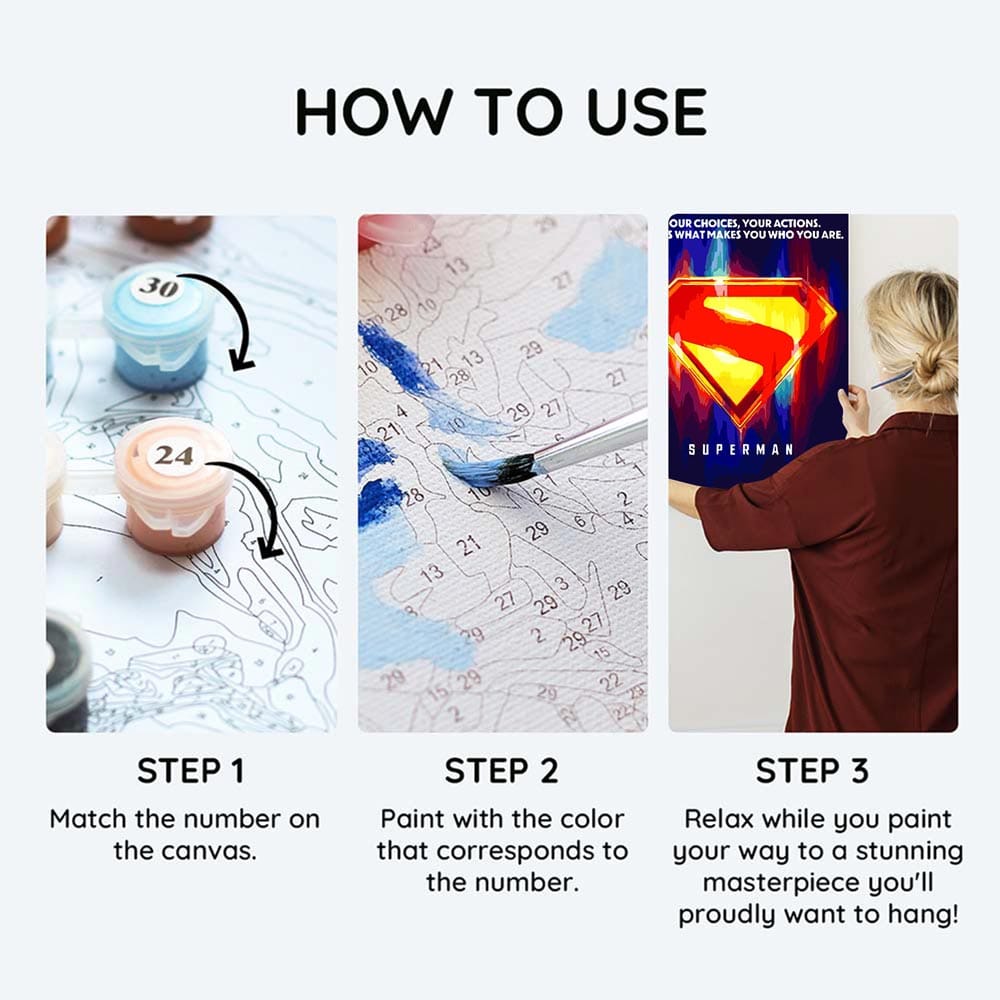 Superman Logo  - Paint By Numbers Kit (ONLINE ORDER ONLY)