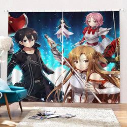 Sword Art Online Curtains Blackout Window Drapes for Room Decoration (Online Order Only)