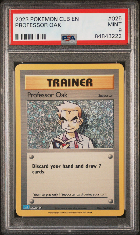 2023 POKEMON BLASTOISE & SUICUNE ex DECK PROFESSOR OAK #25 PSA 9 (Online Order Only)