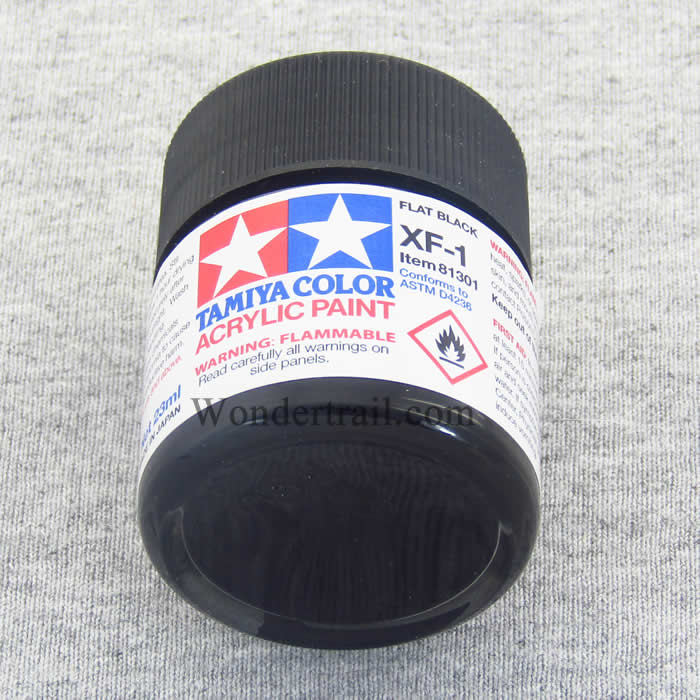 TAM81301 XF1 Black Flat Acrylic 23ml (3/4oz) Bottle Hobby Paint (ONLINE ORDER ONLY)