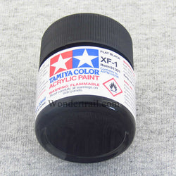 TAM81301 XF1 Black Flat Acrylic 23ml (3/4oz) Bottle Hobby Paint (ONLINE ORDER ONLY)
