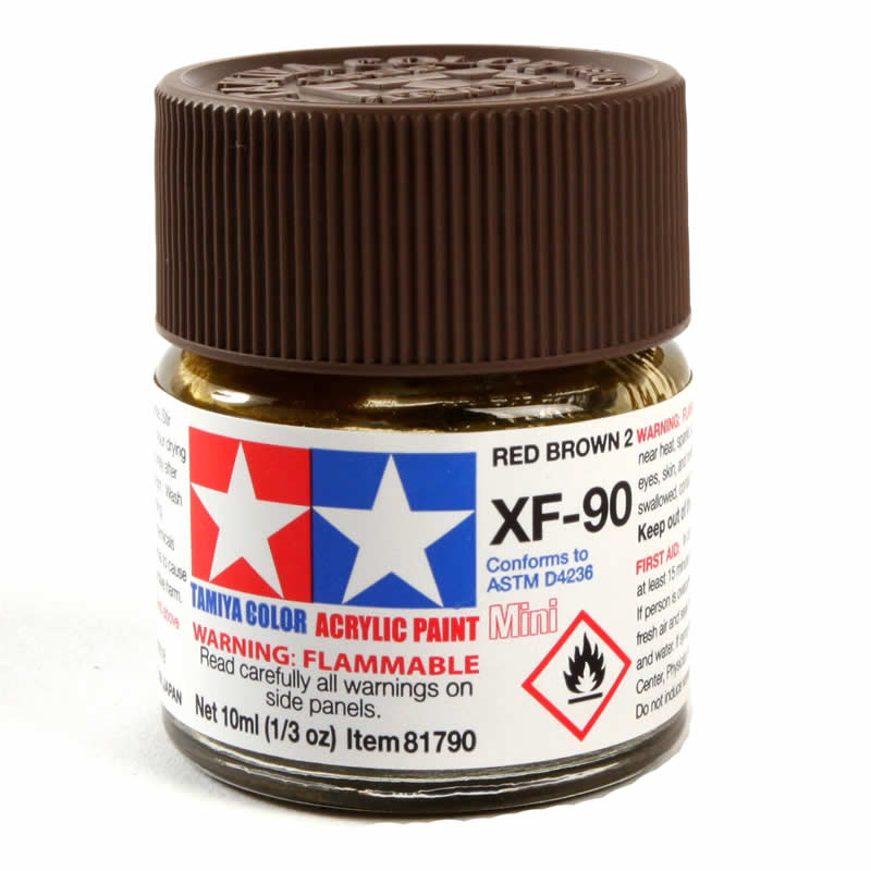 TAM81790 XF-90 Flat Red Brown 10ml Mini Bottle Tamiya (ONLINE ORDER ONLY)