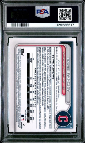 Graded 2024 Topps Bowman Draft Travis Bazzana #BDC1 Chrome Rookie RC Baseball Card PSA 10 Gem Mint (ONLINE ORDER ONLY)