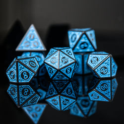 Temple Ruins Blue Acrylic Dice Set (ONLINE ORDER ONLY)