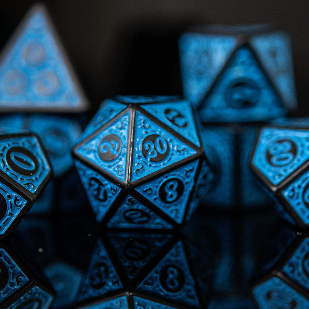 Temple Ruins Blue Acrylic Dice Set (ONLINE ORDER ONLY)