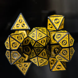 Temple Ruins Yellow Acrylic Dice Set (ONLINE ORDER ONLY)