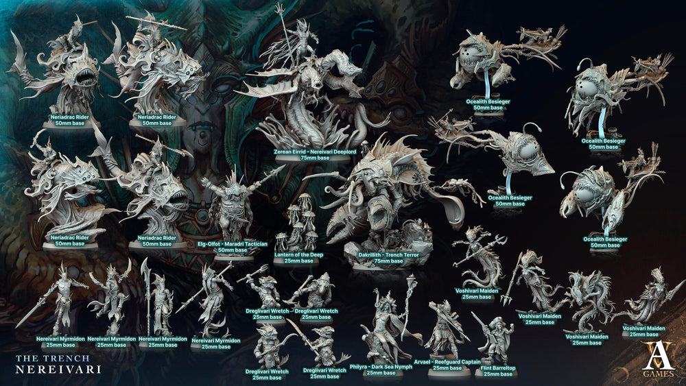 3D Printed Archvillain Games Dreglivari Wretch The Trench Nereivari Archvillain Society Vol XXXV 28 32mm D&D (Online Only)