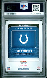 Graded 2025 Panini Instant Tyler Warren #RPSFL40 RPS First Look Rookie RC Football Card PSA 8 Near Mint (ONLINE ORDER ONLY)