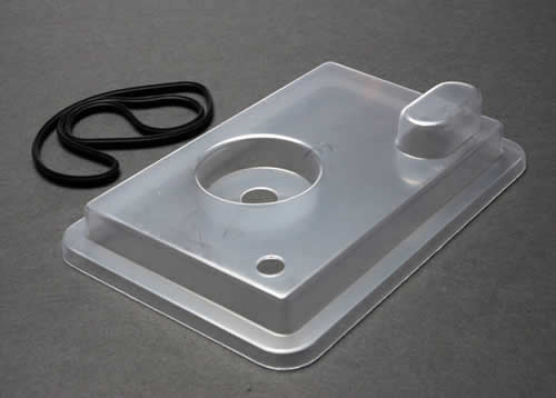 TX1571X Radio box lid (clear) with rubber gasket (1) Traxxas (ONLINE ORDER ONLY)
