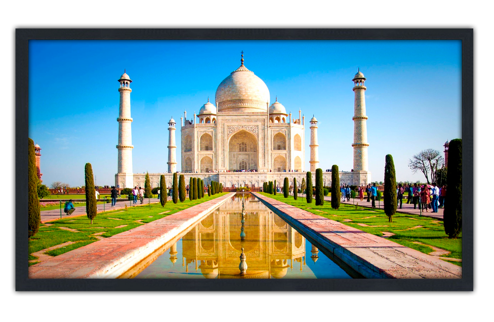 Professionally Framed Taj Mahal India Skyline High-Resolution Panoramic Photo 12x22 Wall Art (ONLINE ORDER ONLY)