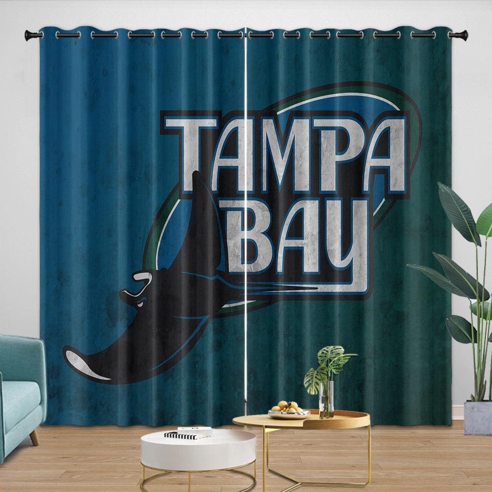 Tampa Bay Rays Curtains Blackout Window Drapes Room Decoration (Online Order Only)