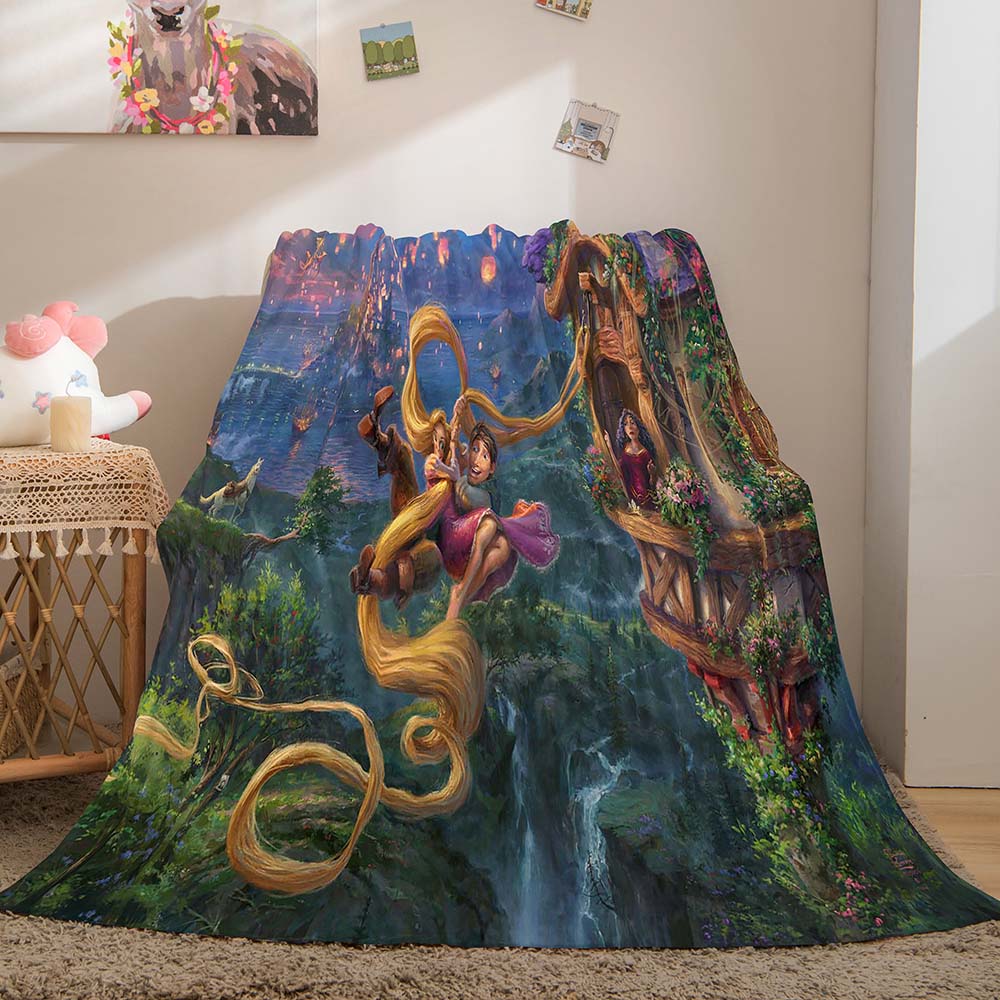 Tangled Blanket Pattern Flannel Throw Room Decoration (Online Order Only)