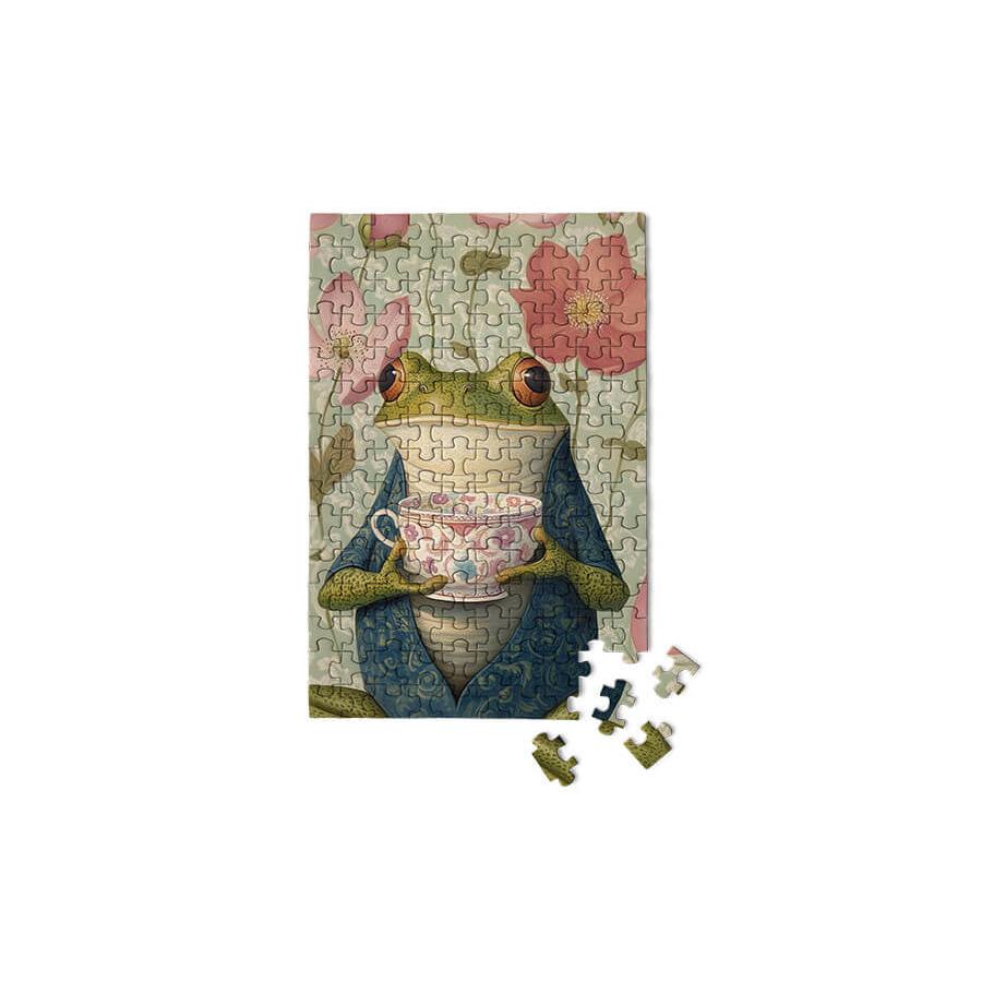 Tea Time Frog 150 Piece Mini Jigsaw Puzzle Micro Puzzles (ONLINE ORDER ONLY)
