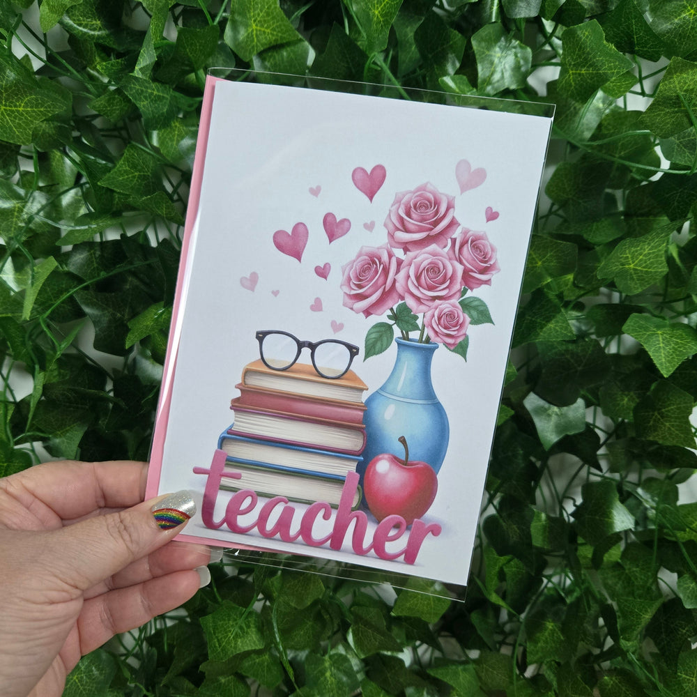 Pink Teacher Thank You Card (ONLINE ORDER ONLY)