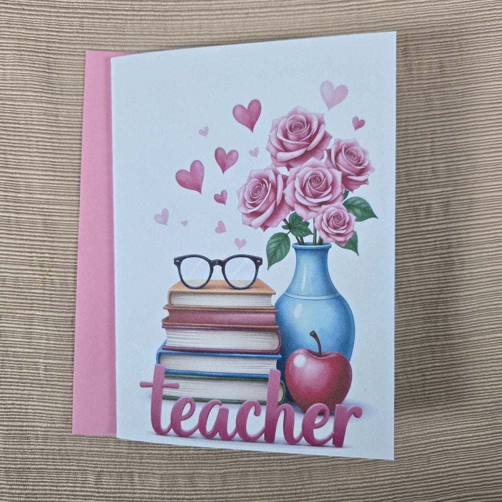 Pink Teacher Thank You Card (ONLINE ORDER ONLY)