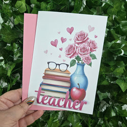 Pink Teacher Thank You Card (ONLINE ORDER ONLY)