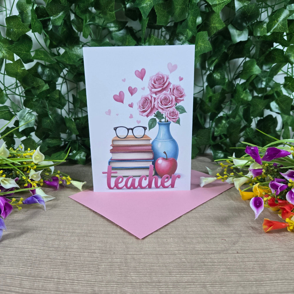 Pink Teacher Thank You Card (ONLINE ORDER ONLY)