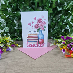 Pink Teacher Thank You Card (ONLINE ORDER ONLY)