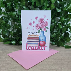 Pink Teacher Thank You Card (ONLINE ORDER ONLY)