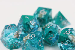 Sharp Edge Resin RPG Dice Set - Teal Coral & Sea Snail (ONLINE ORDER ONLY)