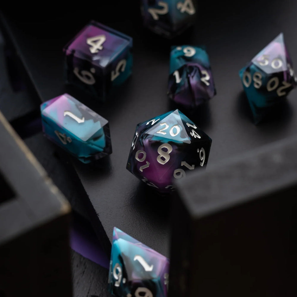 Dark Dream Handmade Resin DND Dice Set (ONLINE ORDER ONLY)