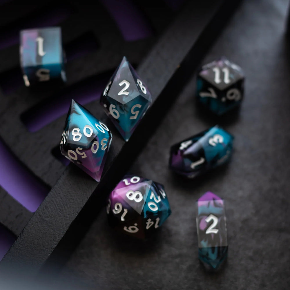 Dark Dream Handmade Resin DND Dice Set (ONLINE ORDER ONLY)