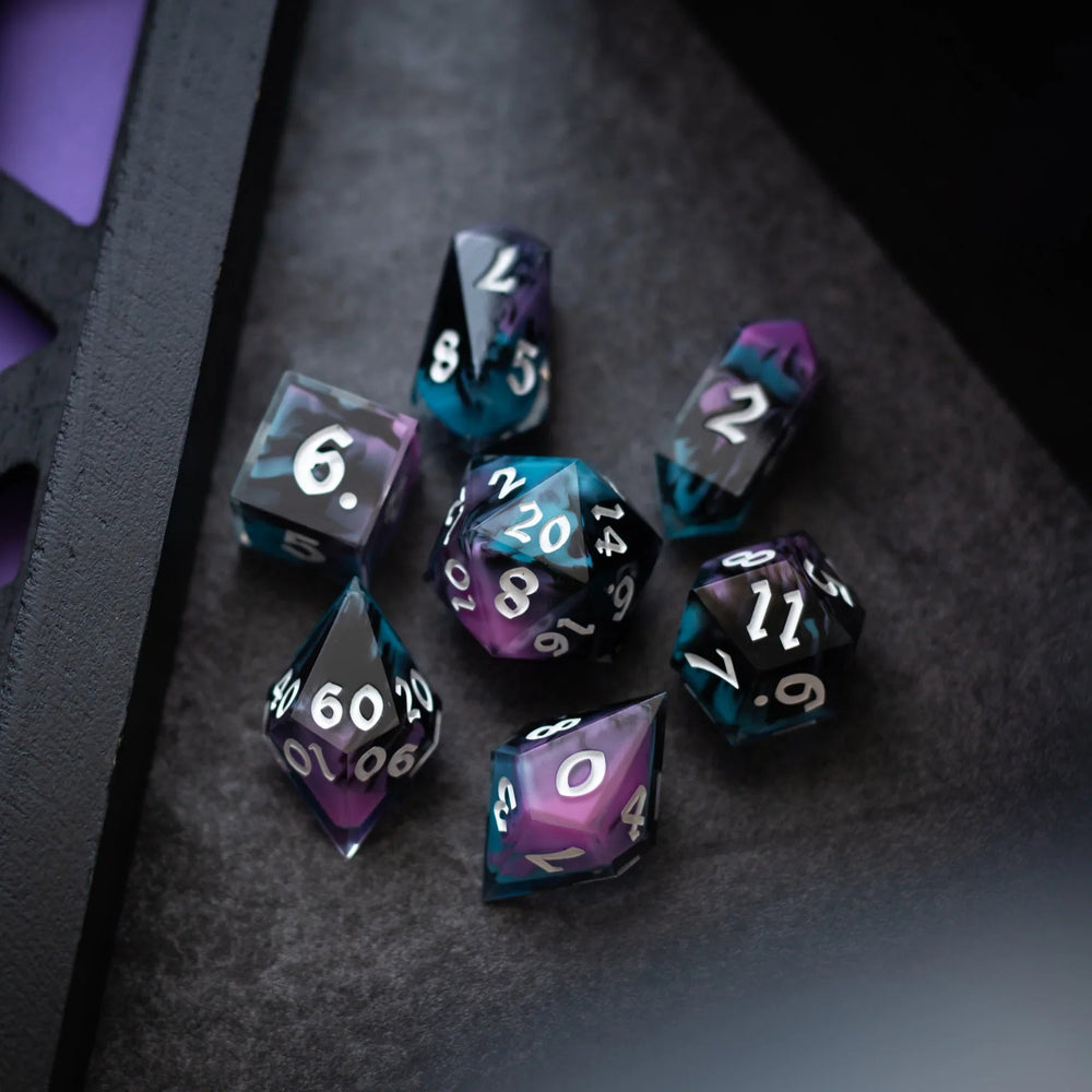 Dark Dream Handmade Resin DND Dice Set (ONLINE ORDER ONLY)