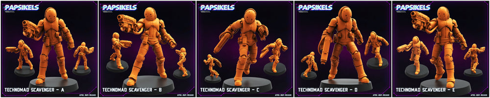 3D Printed Papsikels Technomad Scavenger Set 28mm 32mm (Online Only)