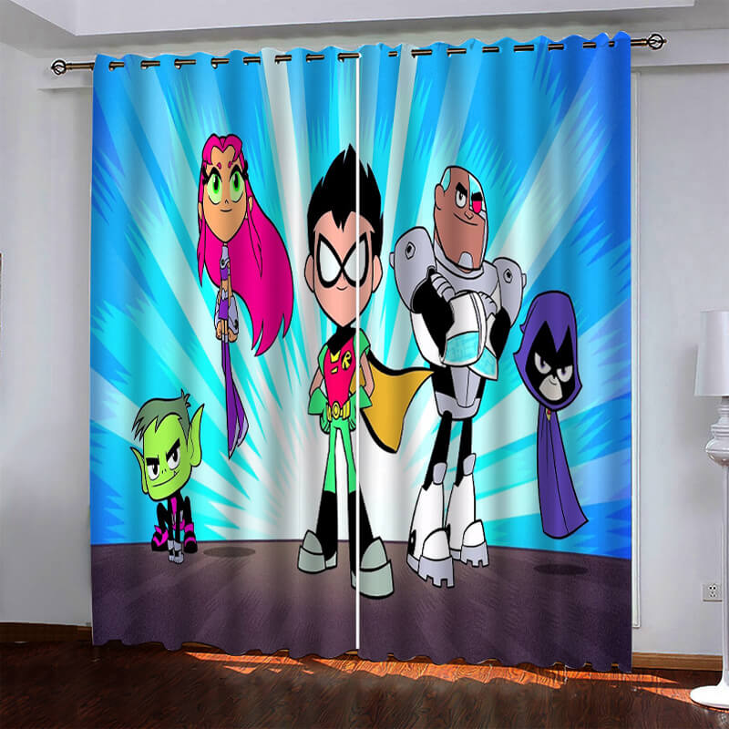 Teen Titans Go Pattern Curtains Blackout Window Drapes (Online Order Only)