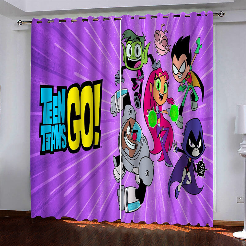 Teen Titans Go Pattern Curtains Blackout Window Drapes (Online Order Only)