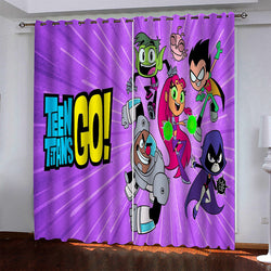 Teen Titans Go Pattern Curtains Blackout Window Drapes (Online Order Only)