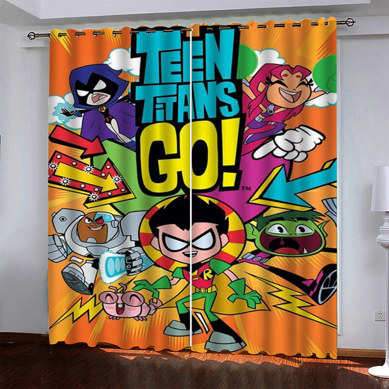 Teen Titans Go Pattern Curtains Blackout Window Drapes (Online Order Only)