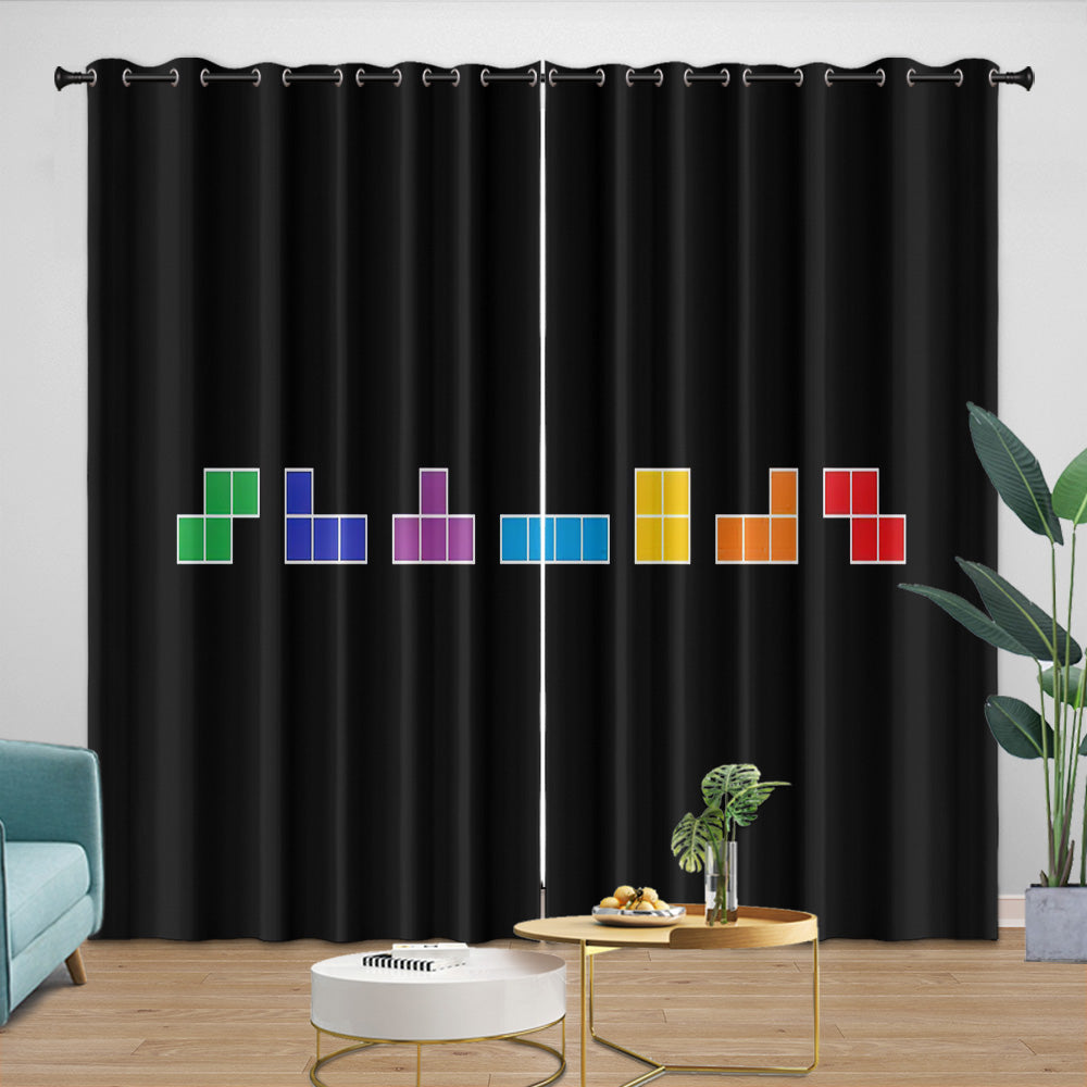 Tetris Curtains Blackout Window Drapes Room Decoration (Online Order Only)