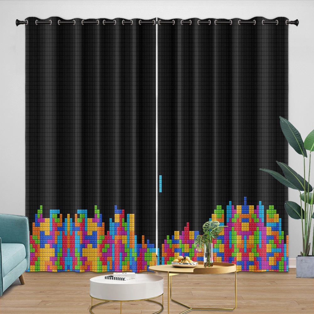 Tetris Curtains Blackout Window Drapes Room Decoration (Online Order Only)