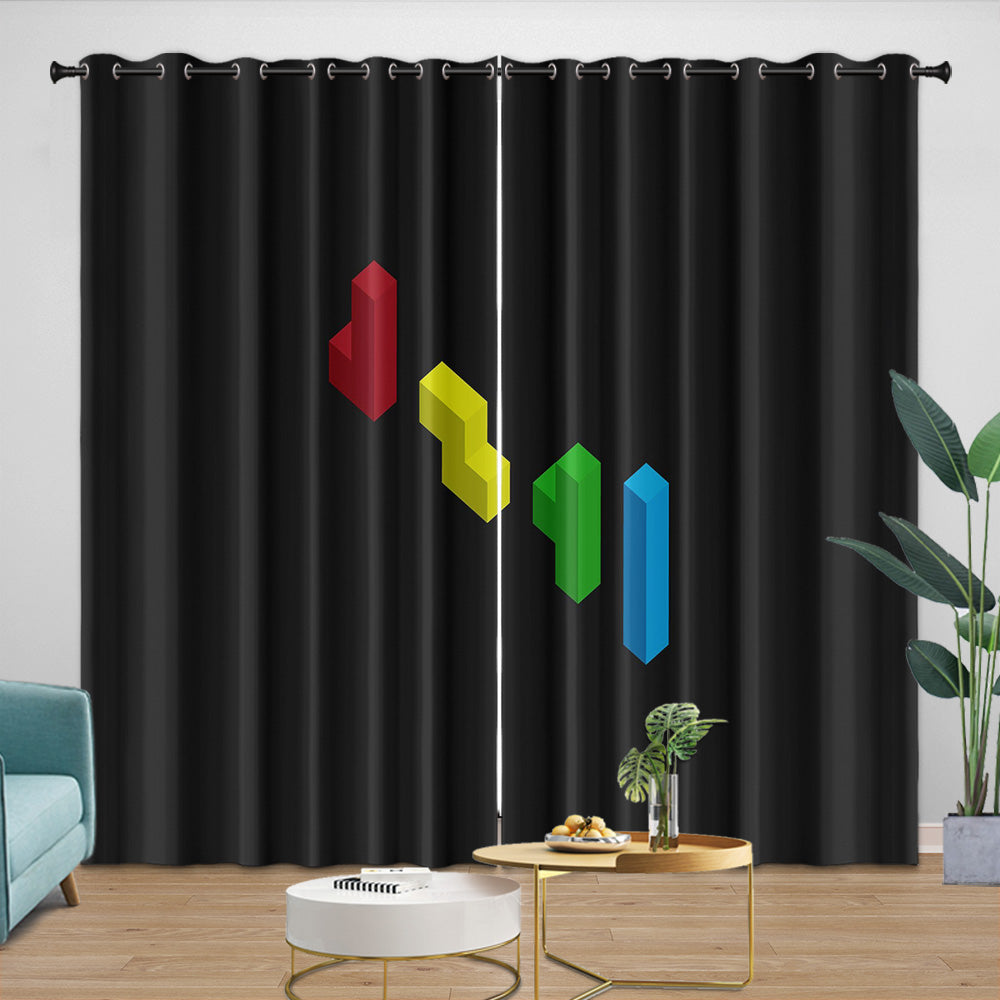 Tetris Curtains Blackout Window Drapes Room Decoration (Online Order Only)