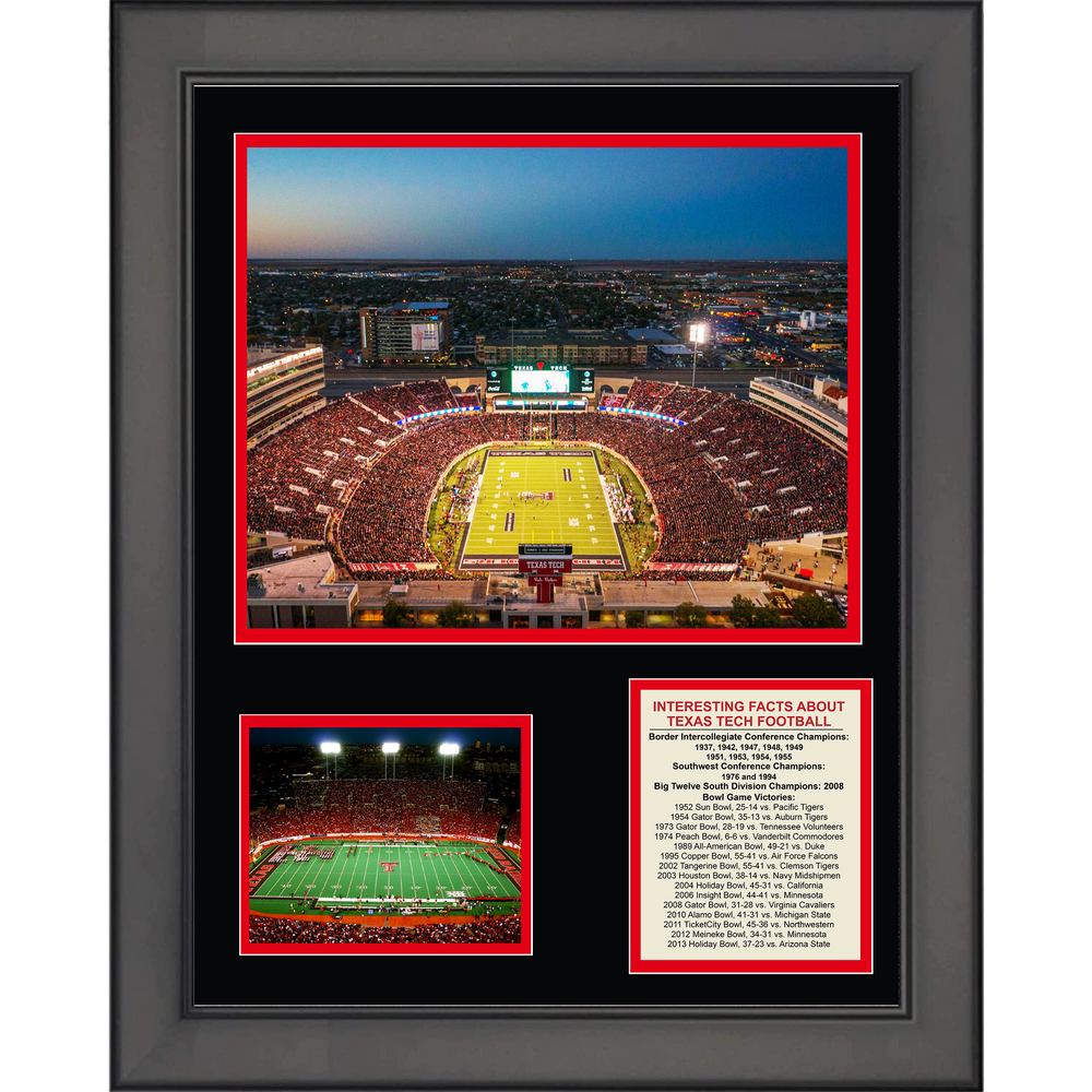 Framed Texas Tech Red Raiders Team History & Championships 11"x14" College Football Three Photo Collage (ONLINE ORDER ONLY)